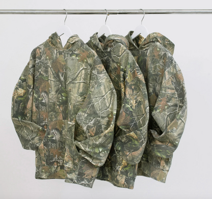 Wooded Camo Zip Front