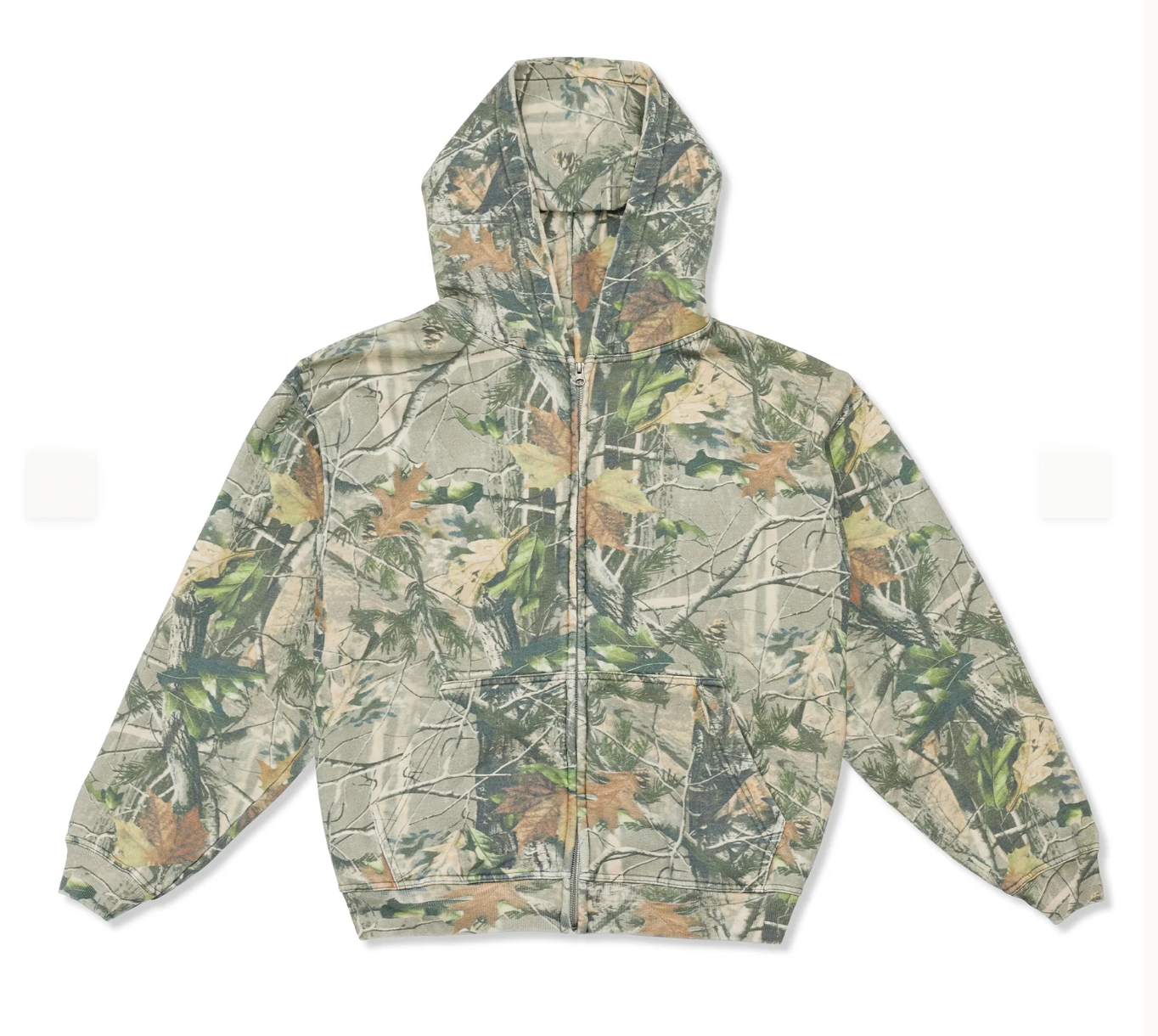 Wooded Camo Zip Front